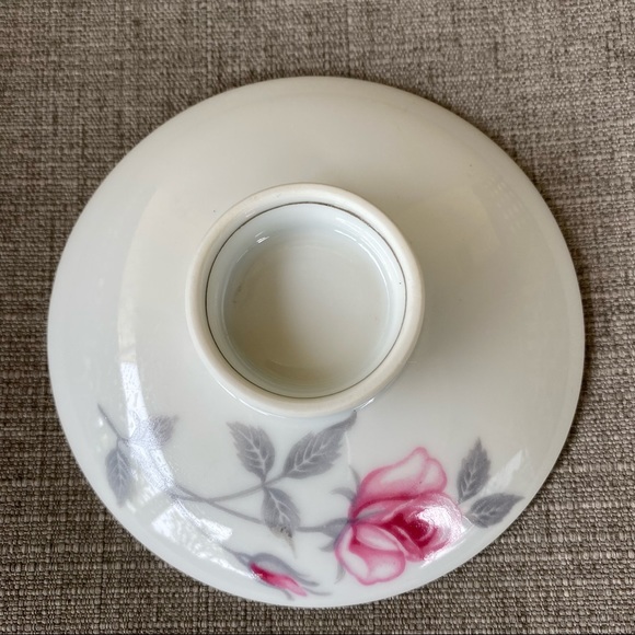 Vintage Pink Rose Zephyr Deville Footed Lid Saucer - Picture 2 of 5